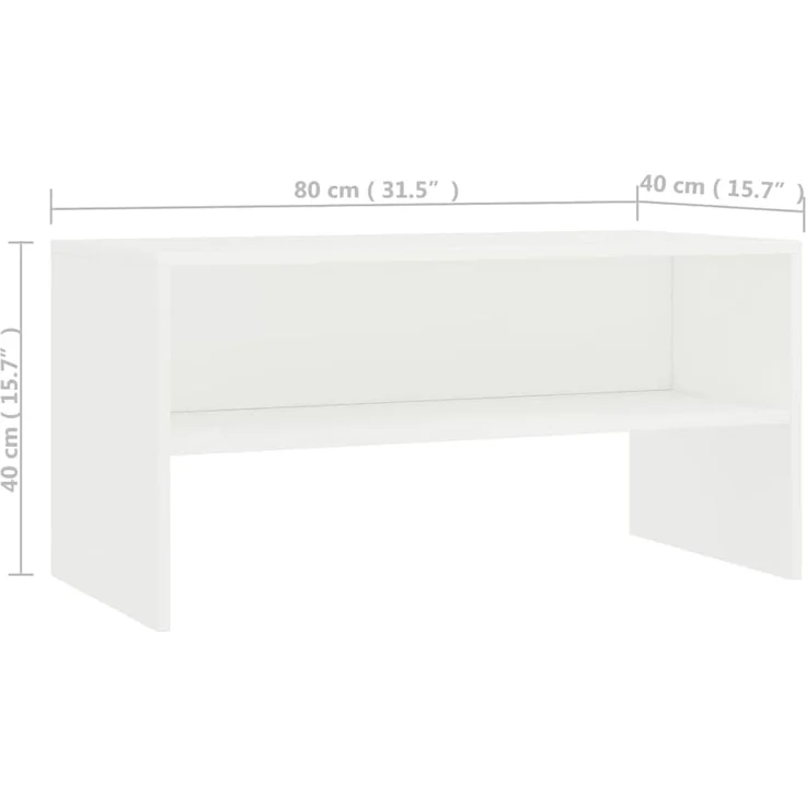 vidaXL TV-Schrank Weiß 80x40x40cm Holzwerkstoff 800054 – Bild 3