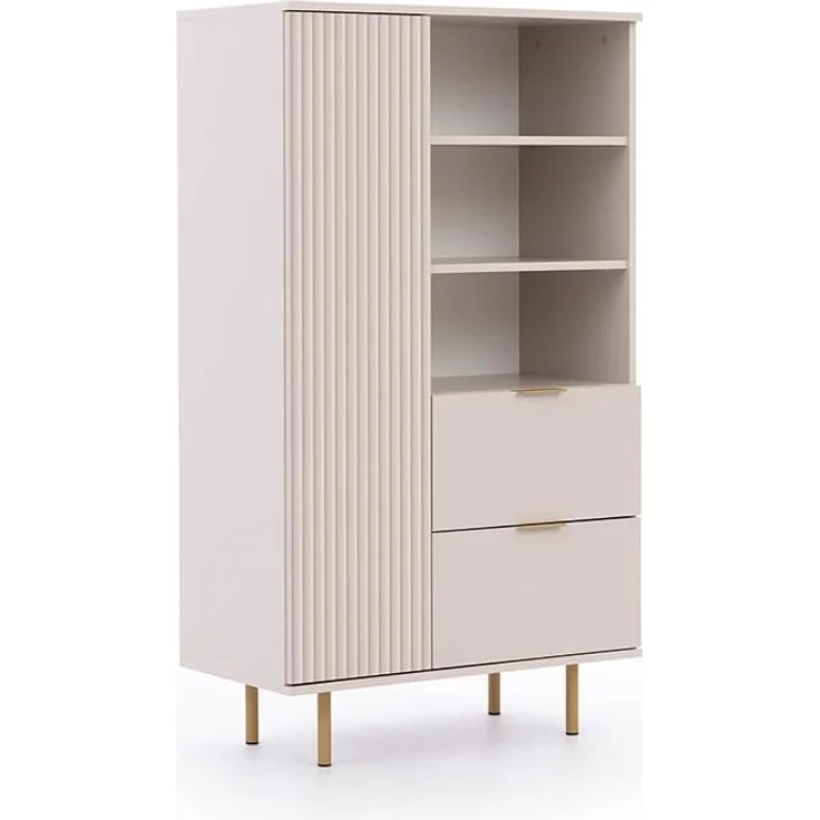 Lomadox Highboard NADOR-132, in Kaschmir, goldfarbene Metallgriffe und -füße – Bild 1