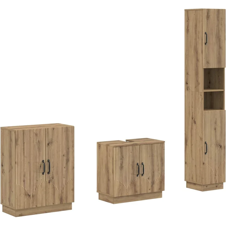 vidaXL 3-teiliges Badezimmer-Schranksystem HOORN Artisan-Eiche 3417476 – Bild 2