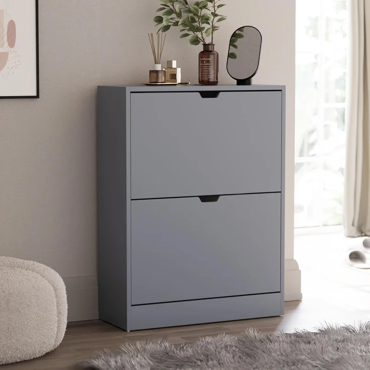 Vida Designs Schuhschrank, Grau, 80H x 60W x 24D – Bild 1
