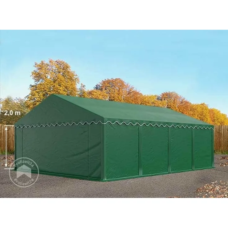 TOOLPORT Lagerzelt 5x8 m Zelthalle Unterstand Weidezelt PVC Plane 700 N wasserdicht in dunkelgrün