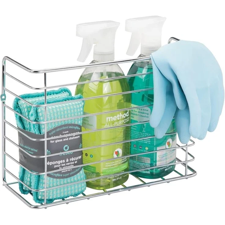 mDesign Hängekorb Gitterbox Schrankkorb Aufbewahrung Organizer Metall Silber – Bild 6