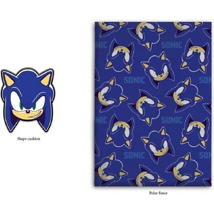Sonic Schlafset – Gemütliche Kinderdecke mit Kissen für Zuhause & Reisen 140x100 cm – Bild 2