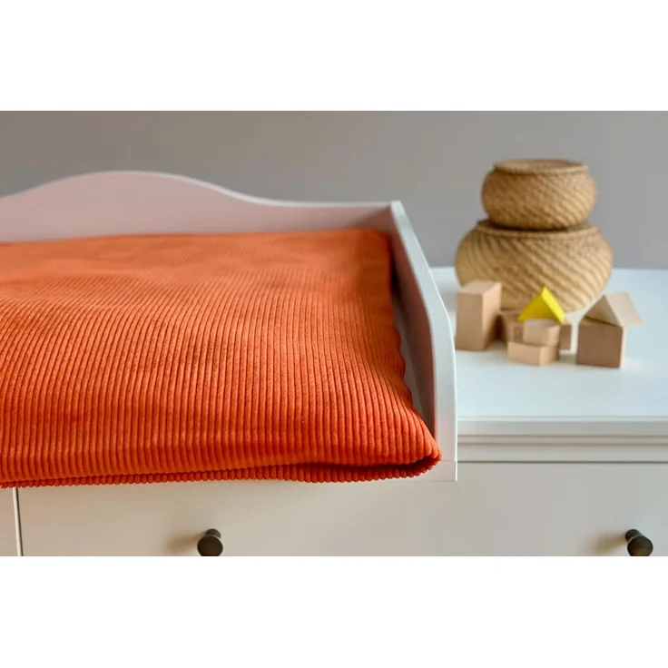 KraftKids Bezug für Wickeltischauflage Cord Breitcord Orange Reinorange breit 75 x tief 70 cm