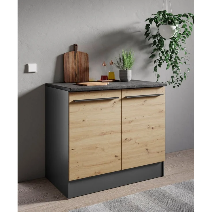 BASIC by Balculina Spülenschrank Jazz B/T/H 100x60x90 cm (1-St) Breite 100cm, Melaminbeschichtung – Bild 4