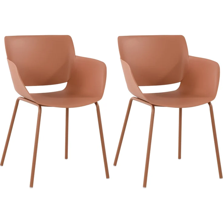 CLP 2er Set Gartenstuhl Alpena Stapelstühle wetterfest und UV-beständig,terracotta – Bild 1