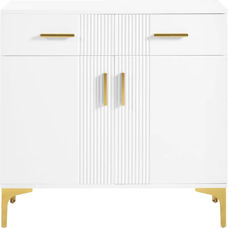Moderner Schuhschrank mit Schubladen Landhausstil Weiß 80cm Breite Stauraum für Flur und Diele Garderobe Schuhkommode Schuhregal mit Türen und Schubladen für bis zu 20 Paar Schuhe mit Kippsicherung, 79.5cmx35cmx80cm, Weiß – Bild 8