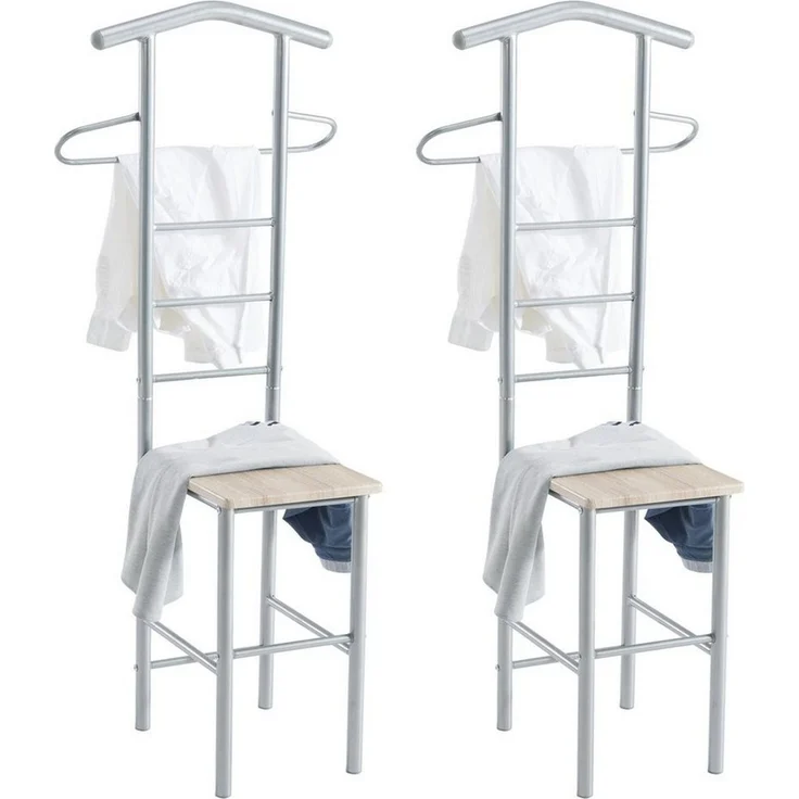 CARO-Möbel Herrendiener JIVO, Herrendiener 2er-Set Kleiderständer Stummer Diener Garderobe Stange Bü