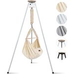 Federwiege mit Tipi und Motor Bio Grey Kunstfaser Weiß Motor Weiß