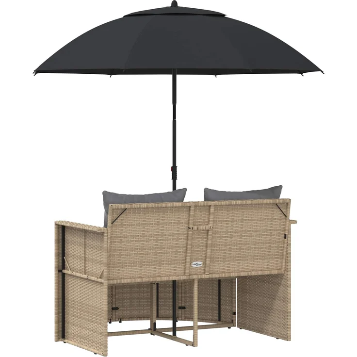 vidaXL Garten-Sofa 8 Stk. Poly-Rattan Beige und Hellgrau 42025899 – Bild 8