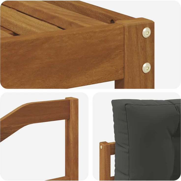 vidaXL Outdoor-Sofagarnitur mit Kissen 11 pcs Natur und Anthrazit 3368290 – Bild 7