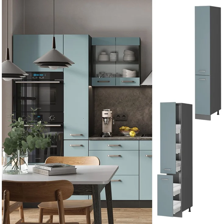 Apothekerschrank R-Line Blau-Grau 30 cm Vicco – Bild 2