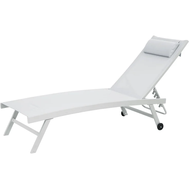 Gardissimo "Mia" Sonnenliege mit Rollen, Aluminium weiß, 55 x 94 x 91,5 cm – Bild 1