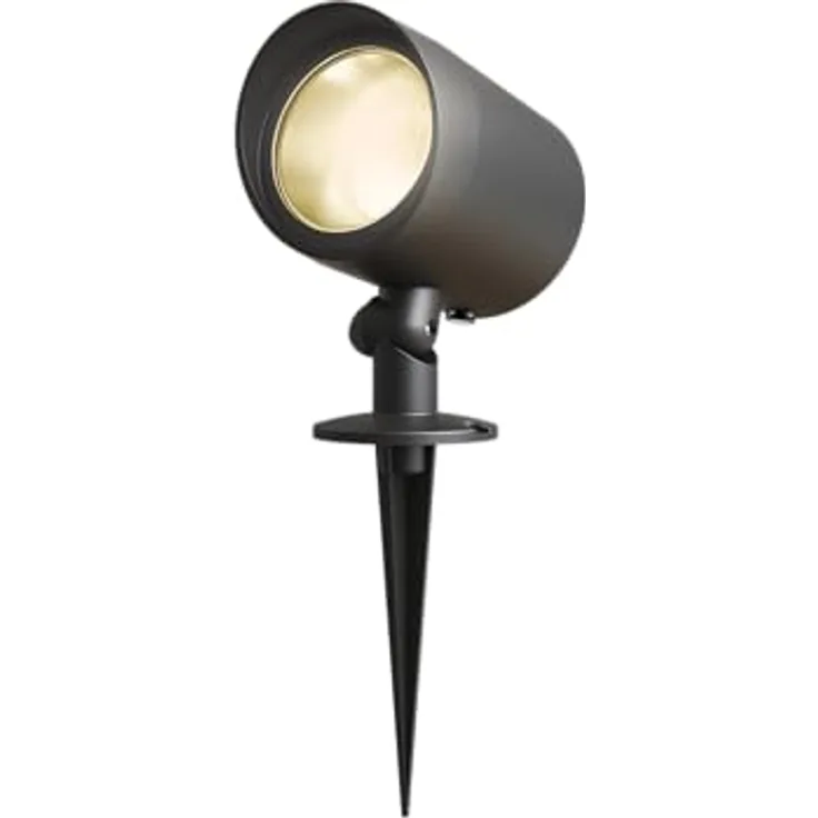 CALEX LED Gartenstrahler mit Erdspieß, warmweißes Licht (2700K), IP44 Wetterbeständig, Schwarz