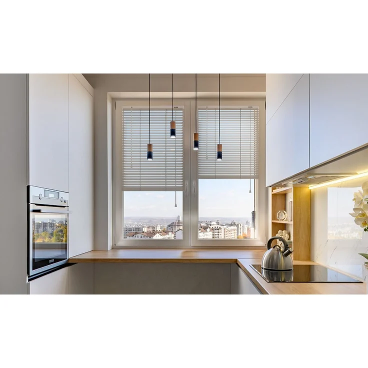 Sonello Jalousie Klemmfix ohne u. mit Bohren 35cm x 130cm Weiß Aluminium Jalousette, Klemmfix, Inkl. Halterung für Decken- u. Wandmontage Alu Jalousie Fenster u. Tür, Blickdicht freihängend – Bild 3