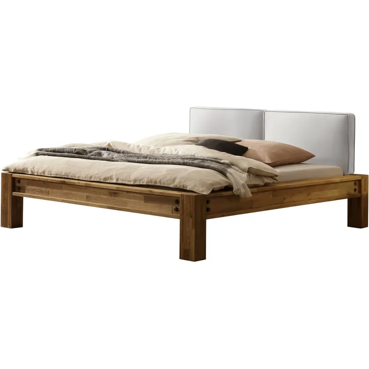 Greenville Bettgestell braun Eiche Massivholz 224cm x 205cm x 87cm