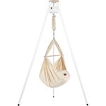 Federwiege mit Tipi und Motor Bio Schafwolle Weiß Motor Weiß