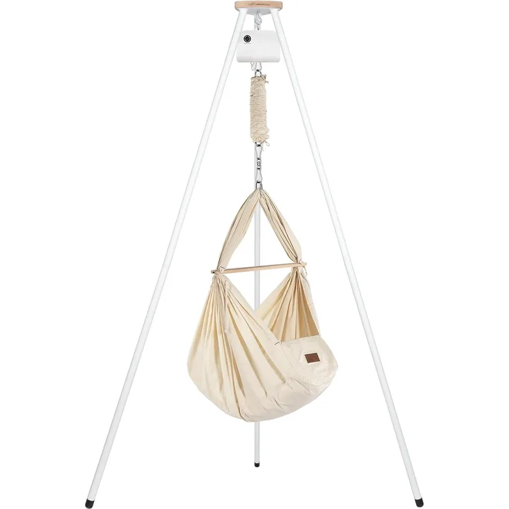 Federwiege mit Tipi und Motor Bio Schafwolle Weiß Motor Weiß