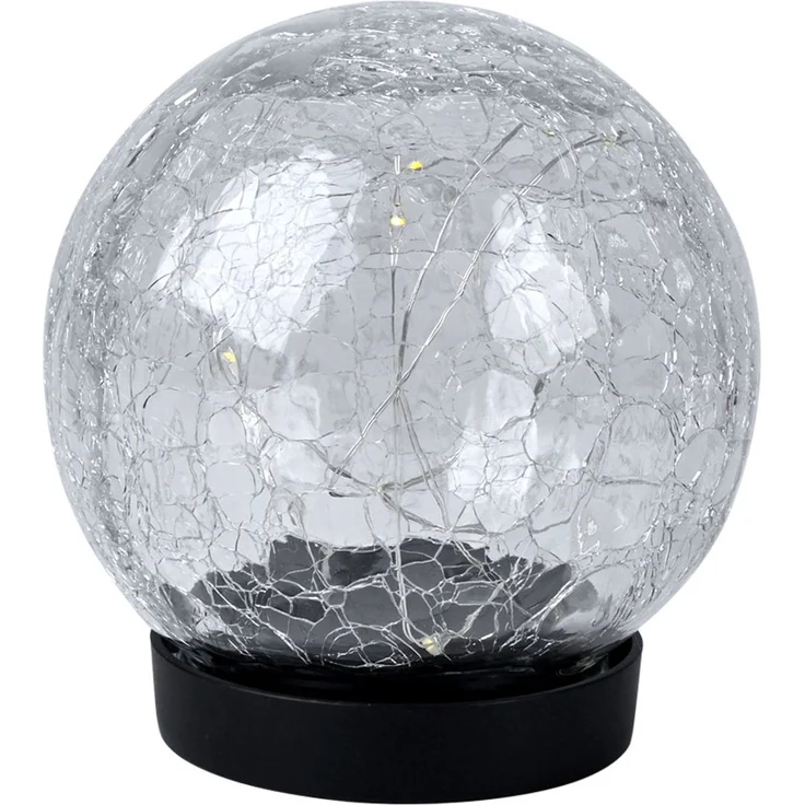 2x LED Solarleuchte, Kugel, Bruchglasoptik, Glas, IP44, Akku, D 12 cm – Bild 4