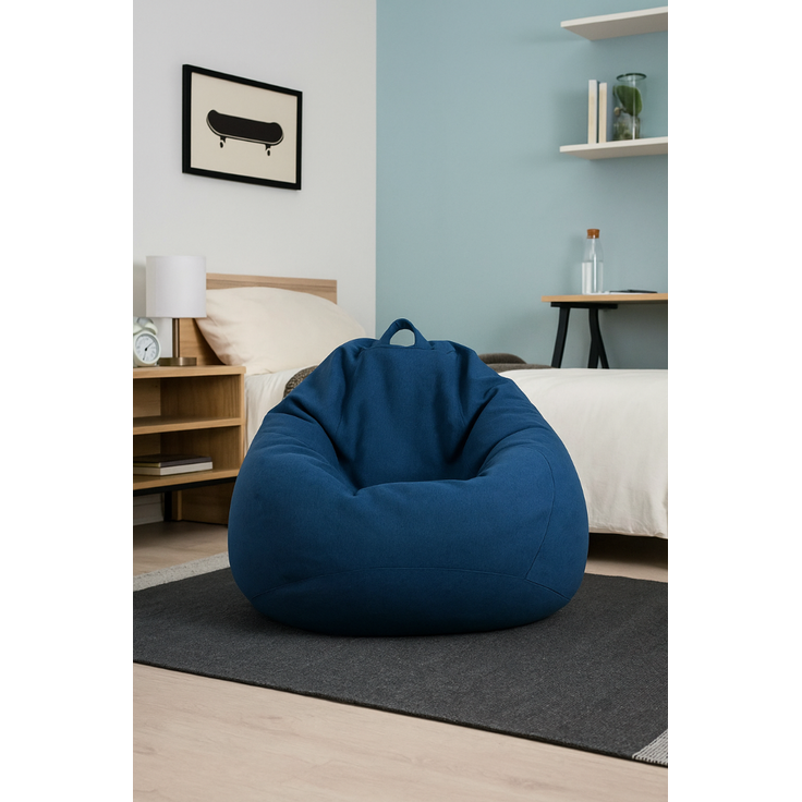 AD.CON Sitzsack mit Füllung, Marineblau, 70x80x50 185L, EPS-Perlen – Bild 5