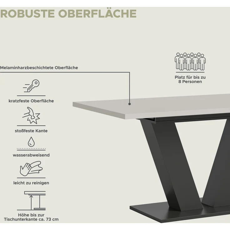 Motion Esstisch in Kaschmir Nachbildung – Bild 9