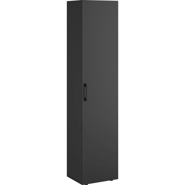 Bellamio 'Apol' Mehrzweckschrank schmal, schwarz, 176x33x40 cm, Aktenschrank mit 5 Ablagefächern, Tür beidseitig montierbar – Bild 8