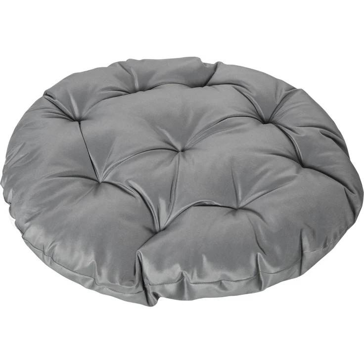 Runder Garten-Sessel, drehbarer Papasan-Sessel, Ø 97 x 86H cm, großes Kissen im Lieferumfang enthalten, Polyester-Geflecht – Bild 10