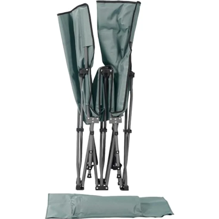 24Move Regal Feldbett, Gartenliege, Campingbett bis 150 kg, klappbar, zelten, grau, wasserabweisend, inkl. Seitentasche – Bild 9