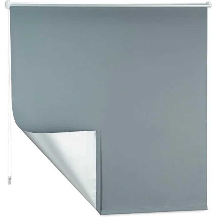 Relaxdays Verdunkelungsrollo grau 60-120, 120x160 – Bild 3