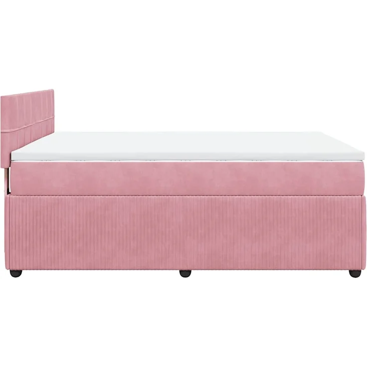 vidaXL Boxspringbett mit Matratze Rosa 140x190 cm Samt 3287739 – Bild 9
