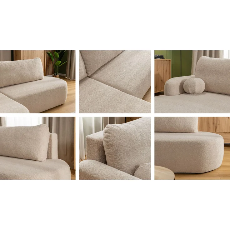 Mirjan24 Ecksofa Loridu O (Farbe: Golden 01, Seite: Links), 90 x 174 x 274 cm – Bild 7