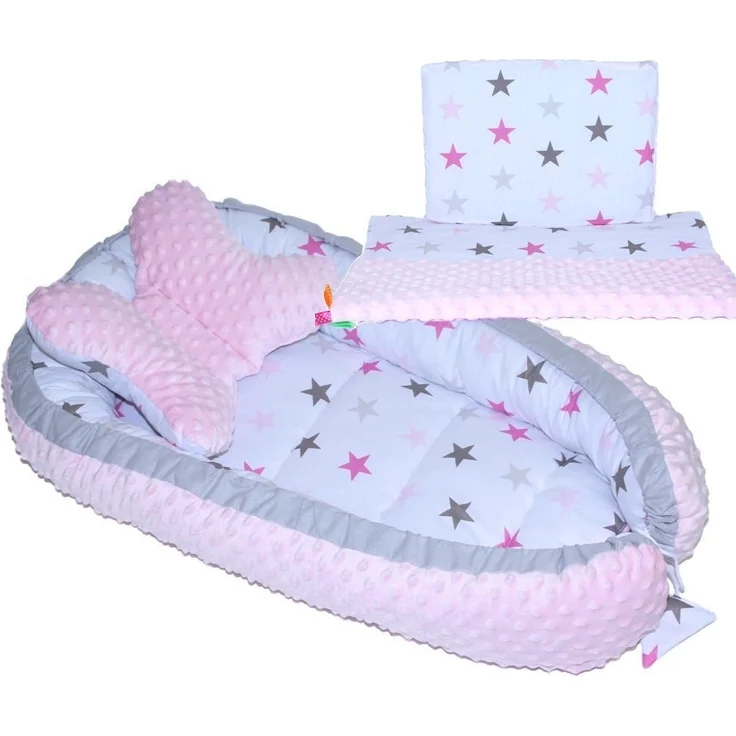 Primawela Bettnestchen Baby MINKY Nestchen Kokon Kuschelnest Kissen Decke Schmetterlingkissen – Bild 1