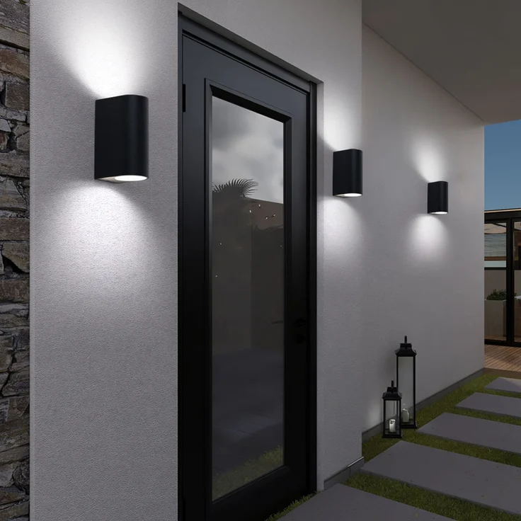 2er Set LED Up & Down Wandleuchten, Aluminium schwarz, H 14,5 cm – Bild 9