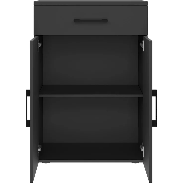 Bellamio 'Apol' Mehrzweckschrank, anthrazitschwarz, 88x33x60 cm, kleiner Aktenschrank mit 2 Fächern und 1 Schublade – Bild 10