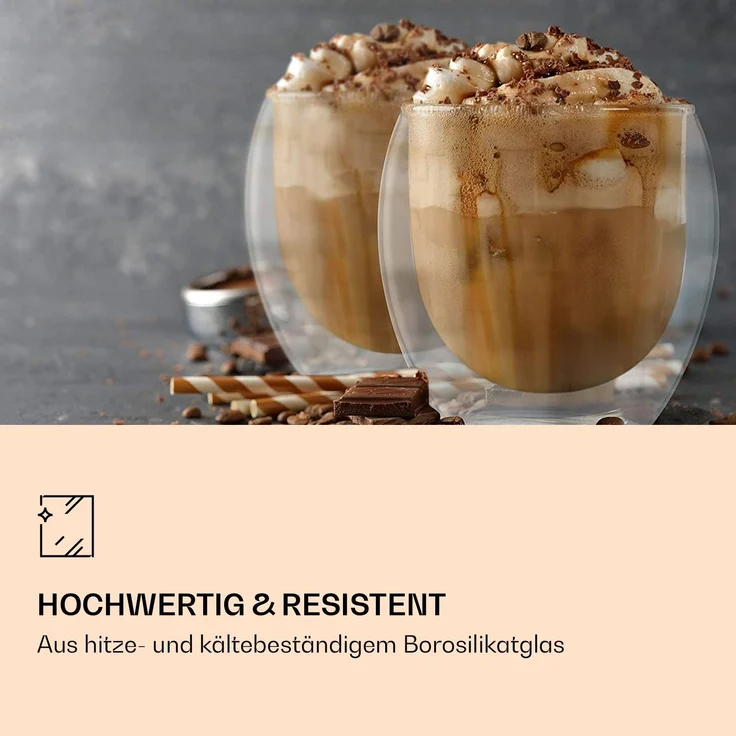 DUOS Jumbo doppelwandiges Thermoglas 310ml Borosilikatglas handgemacht Transparent – Bild 2