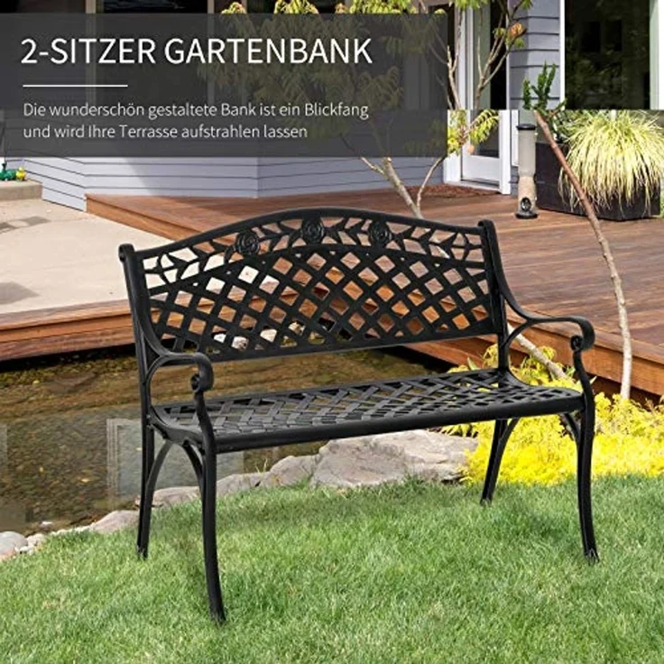 Outsunny Gartenbank Gartenbank aus Aluminium – Bild 6