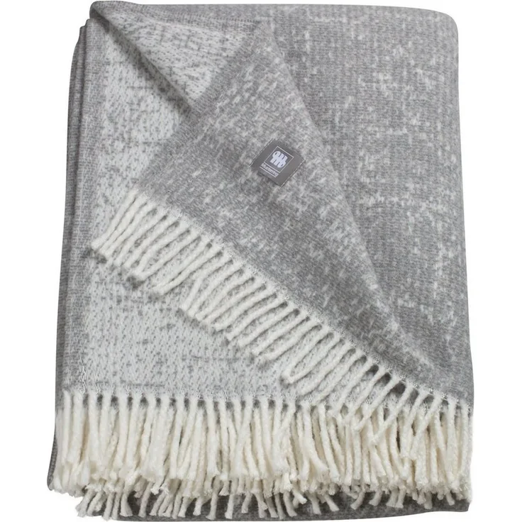 Musterring Plaid Ease 140x200 cm grau Kuscheldecke mit Fransen