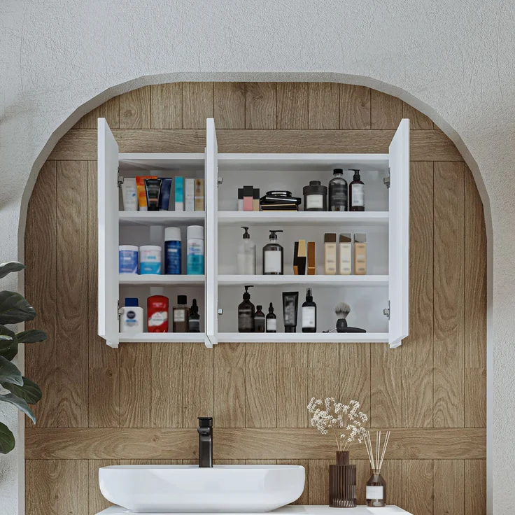 Roomart GUSTO-II-120 Badmöbel - nur Spiegelschrank - H 60 x B 14.2 x T 105 cm • Weiß – Bild 3