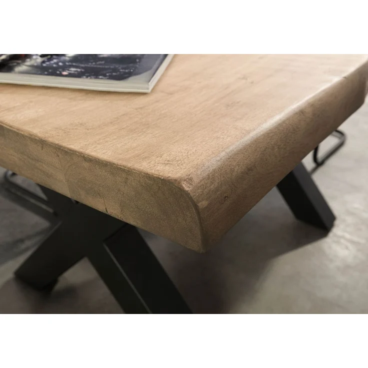Baumtisch Mango 160x90x77 beige lackiert / X-Beine anthrazit matt FREEFORM 5 – Bild 4