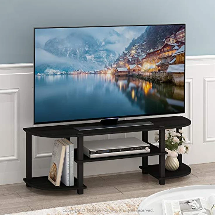Furinno TV-Regal mit 4 Ablageflächen, holz, Espresso/Schwarz, 34. 04x34. 04x40. 39 cm – Bild 3