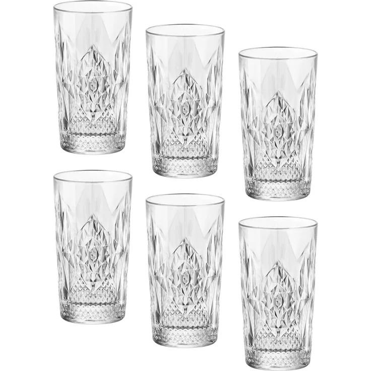 Bormioli Rocco 666219 Stone Longdrinkglas, 490ml, Glas, transparent, 6 Stück