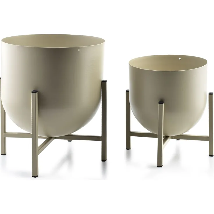 Pflanzgefäß MONDEX SWEN 24 x 26 cm / 18,5 x 21 cm Beige 2er-Set