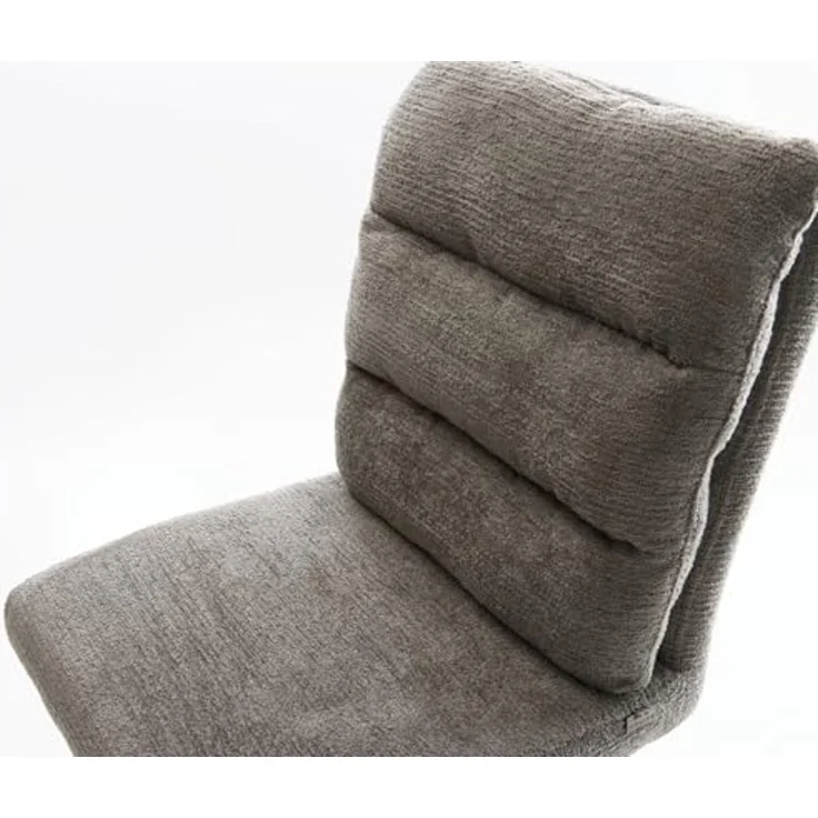 Barstuhl Pela-Flex Bouclé Soft Schlamm Drehfuß höhenverstellbar Edelstahl Silberfarben – Bild 5