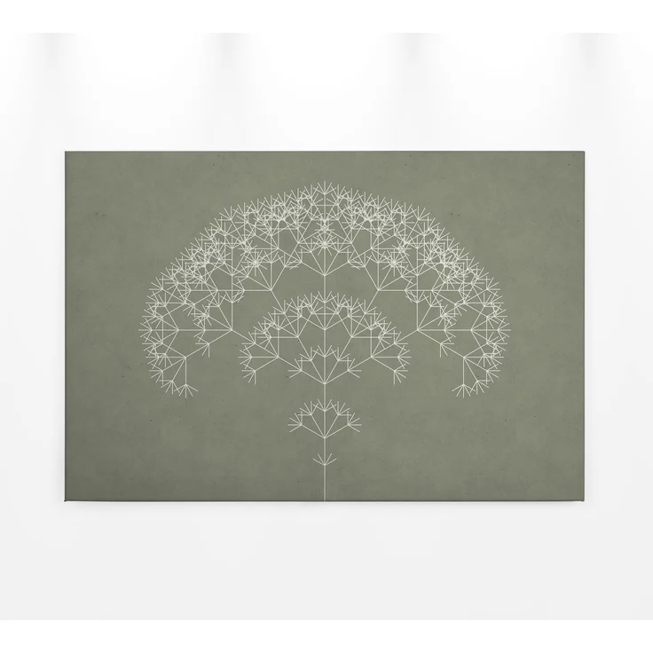 Leinwandbild Geometrisch Grün Weiß 90x60 DD120407 Wandbild Leinwand Modern – Bild 1