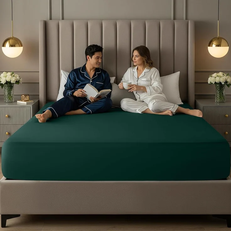Utopia Bedding Queensize-Spannbetttuch, tiefe Taschen, extra tiefes Spannbetttuch, passend für Matratzen bis zu 53,3 cm, schrumpft und lichtbeständig, pflegeleicht, nur 1 Spannbetttuch, tiefe Tasche – Bild 9