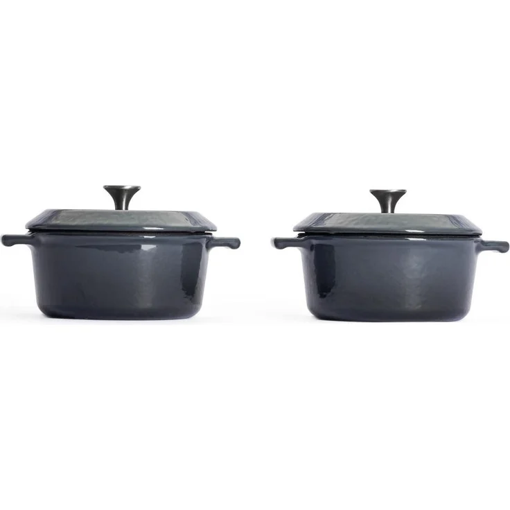 WOLL Iron Mini‑Kasserolle Set Ø 10 cm/ H: 5 cm/ 1 L zwei Teile Carbon Grey Gusseisen Induktion & Ofen geeignet spülmaschinenfest mit Deckeln – Bild 1