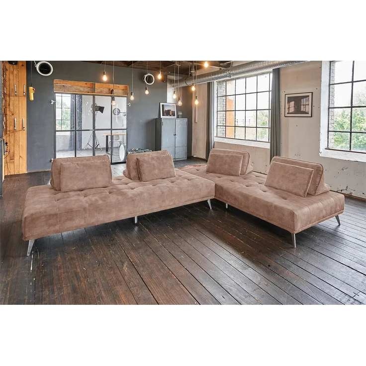 KAWOLA Sofa WIOLO Ecksofa velvet taupe 80 x 240 x 350 cm – Bild 2