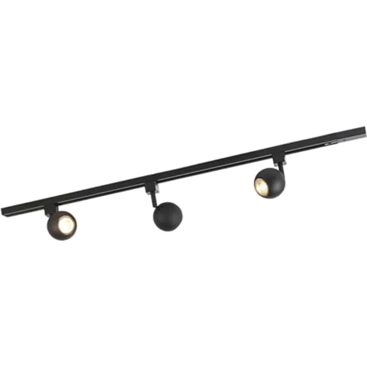 Qazqa Iconic Gissi Schienensystem Lampe, 3-flammig, Schwarz, 100cm, dimmbar, GU10 Fassung, ideal für Küche und Büro – Bild 1