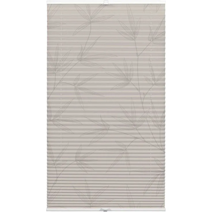 YOURSOL Plissee Japandi Bamboo zum Klemmen, Grau, Blickdicht & Lichtdurchlässig, ohne Bohren