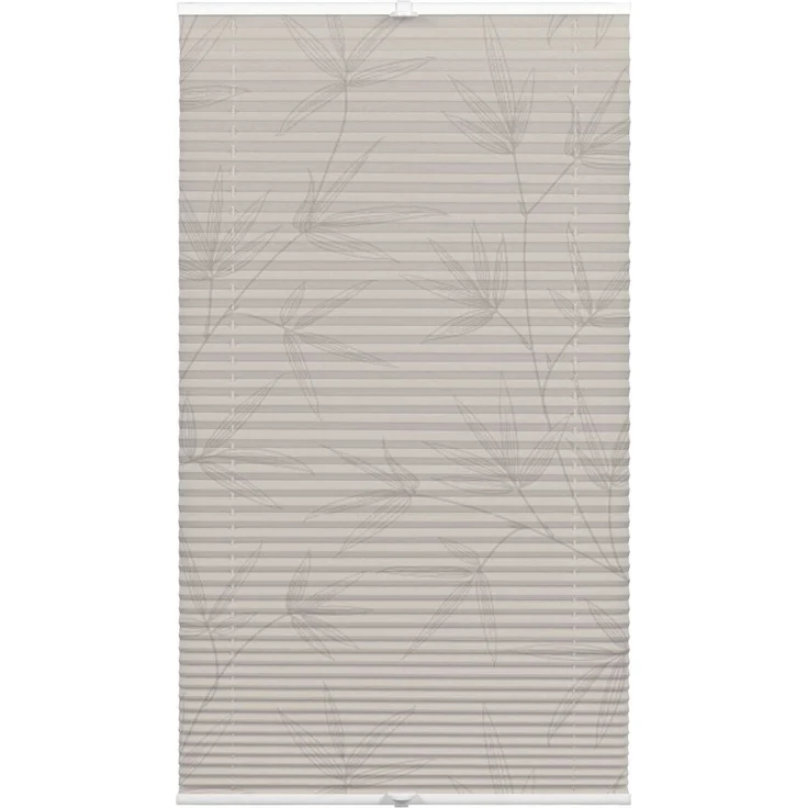 YOURSOL Plissee Japandi Bamboo zum Klemmen, Grau, Blickdicht & Lichtdurchlässig, ohne Bohren